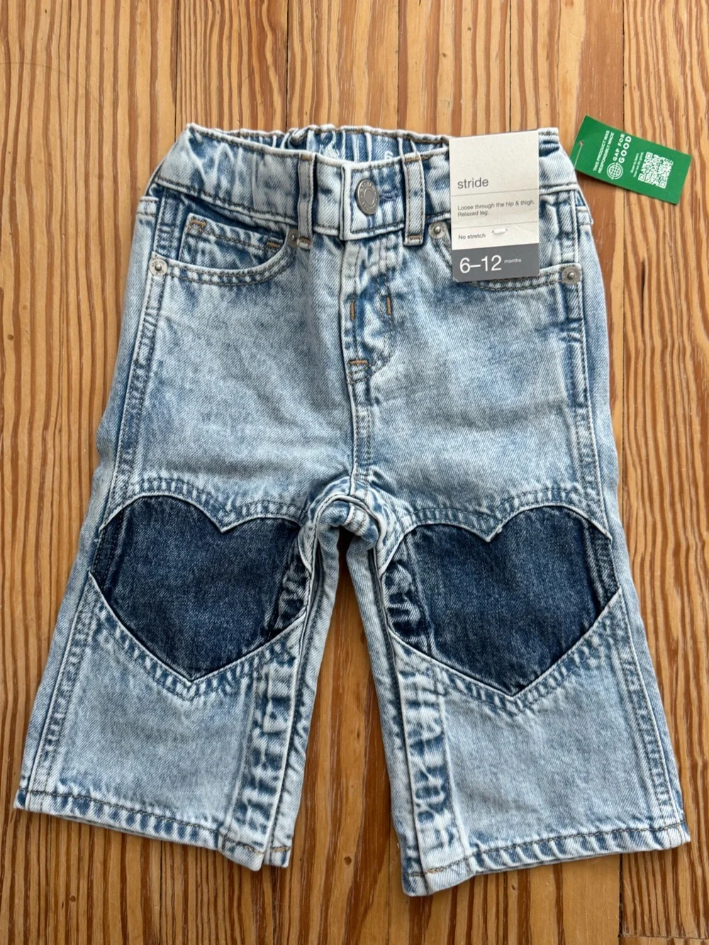 Gap wide leg jeans for toddler, with snaps for easy change, 6-12 months, NEW